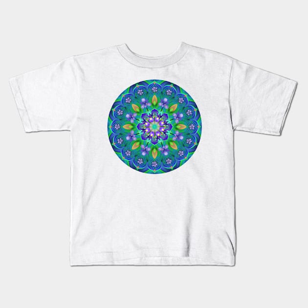 Mystical Floral Circles Kids T-Shirt by khofifahin